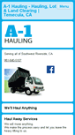 Mobile Screenshot of a1haulingoftemecula.com